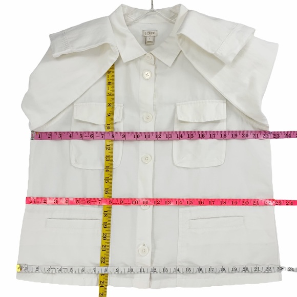 J. Crew Linen Blend White Utility Style Jacket Shacket Chore Jacket - Picture 13 of 16